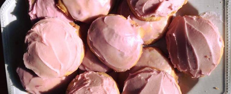 Almond Cookies with Blood Orange Frosting