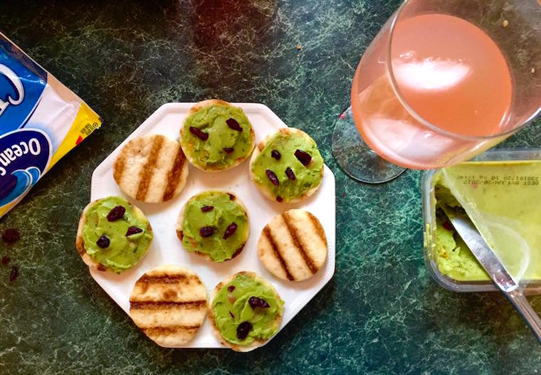 Cranberry Guacamole Flatbreads