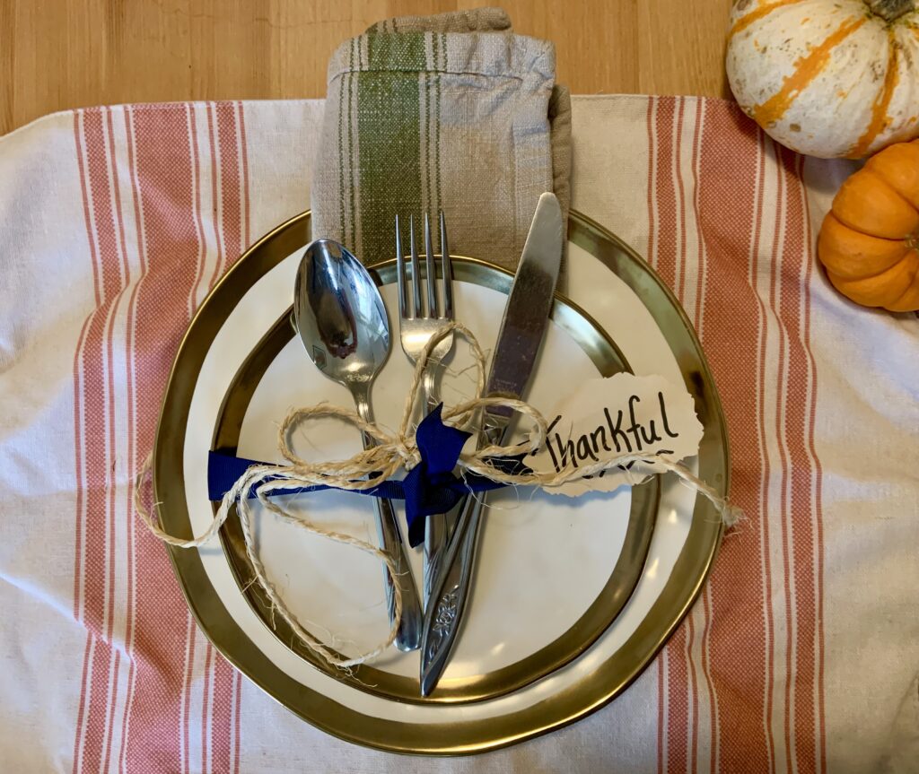 Thanksgiving Place Settings - Pumpkin Napkin Fold - Clean and